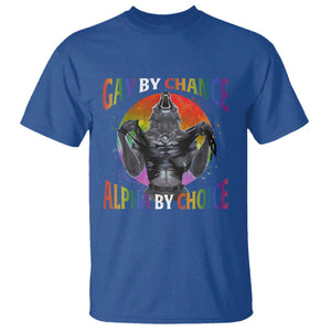 Funny Gay By Chance Alpha By Choice T Shirt Wolf Alpha LGBTQ TS11 Royal Blue Print Your Wear