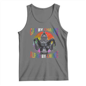Funny Gay By Chance Alpha By Choice Tank Top Wolf Alpha LGBTQ TS11 Black Heather Print Your Wear