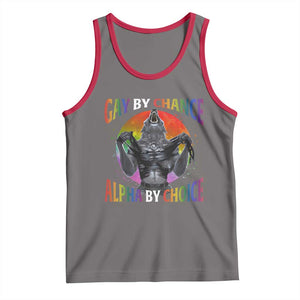 Funny Gay By Chance Alpha By Choice Tank Top Wolf Alpha LGBTQ TS11 Deep Heather Red Print Your Wear
