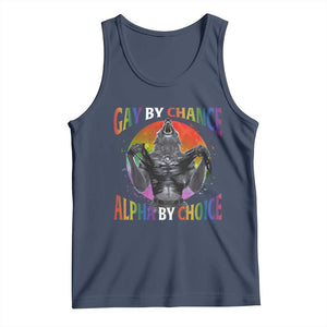 Funny Gay By Chance Alpha By Choice Tank Top Wolf Alpha LGBTQ TS11 Navy Print Your Wear