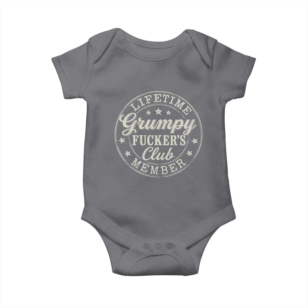 Grumpy Fucker's Club Lifetime Member Baby Onesie TS11 Charcoal Print Your Wear