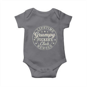 Grumpy Fucker's Club Lifetime Member Baby Onesie TS11 Charcoal Print Your Wear