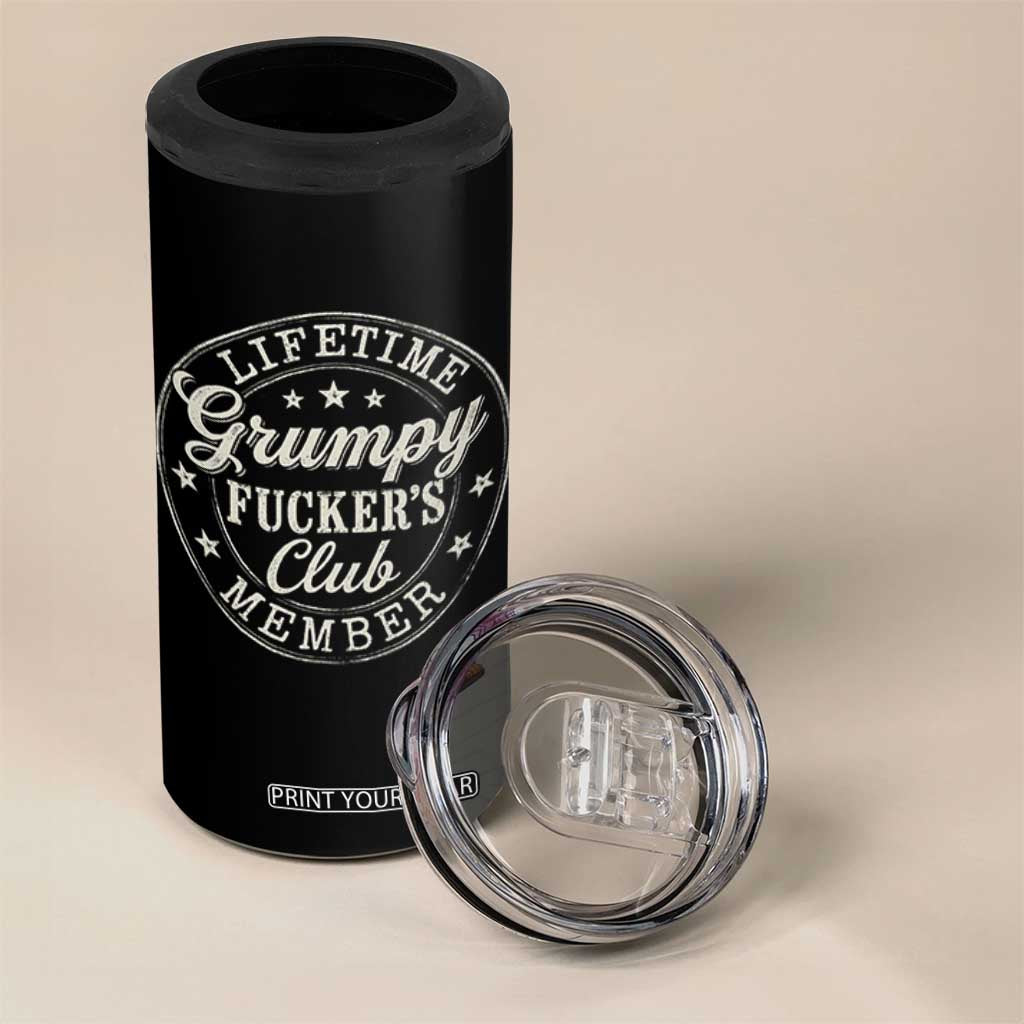Grumpy Fucker's Club Lifetime Member 4 in 1 Can Cooler Tumbler TS11 Print Your Wear