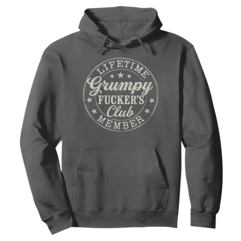 Grumpy Fucker's Club Lifetime Member Hoodie TS11 Dark Heather Print Your Wear