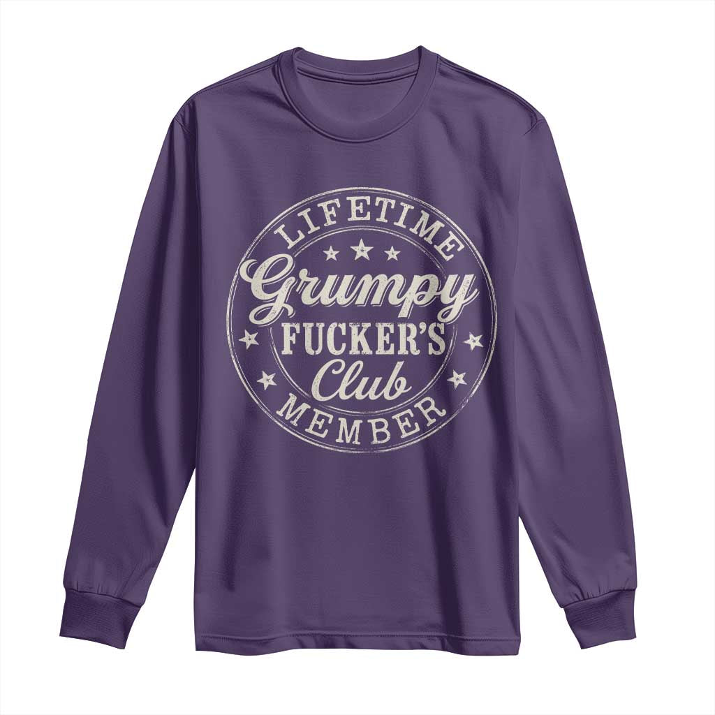 Grumpy Fucker's Club Lifetime Member Long Sleeve Shirt TS11 Purple Print Your Wear