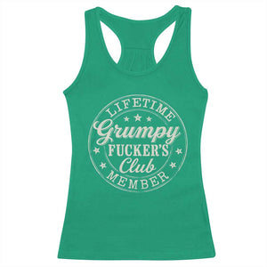 Grumpy Fucker's Club Lifetime Member Racerback Tank Top TS11 Irish Green Print Your Wear