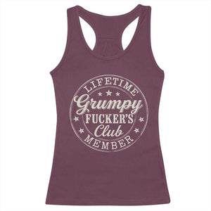 Grumpy Fucker's Club Lifetime Member Racerback Tank Top TS11 Maroon Print Your Wear