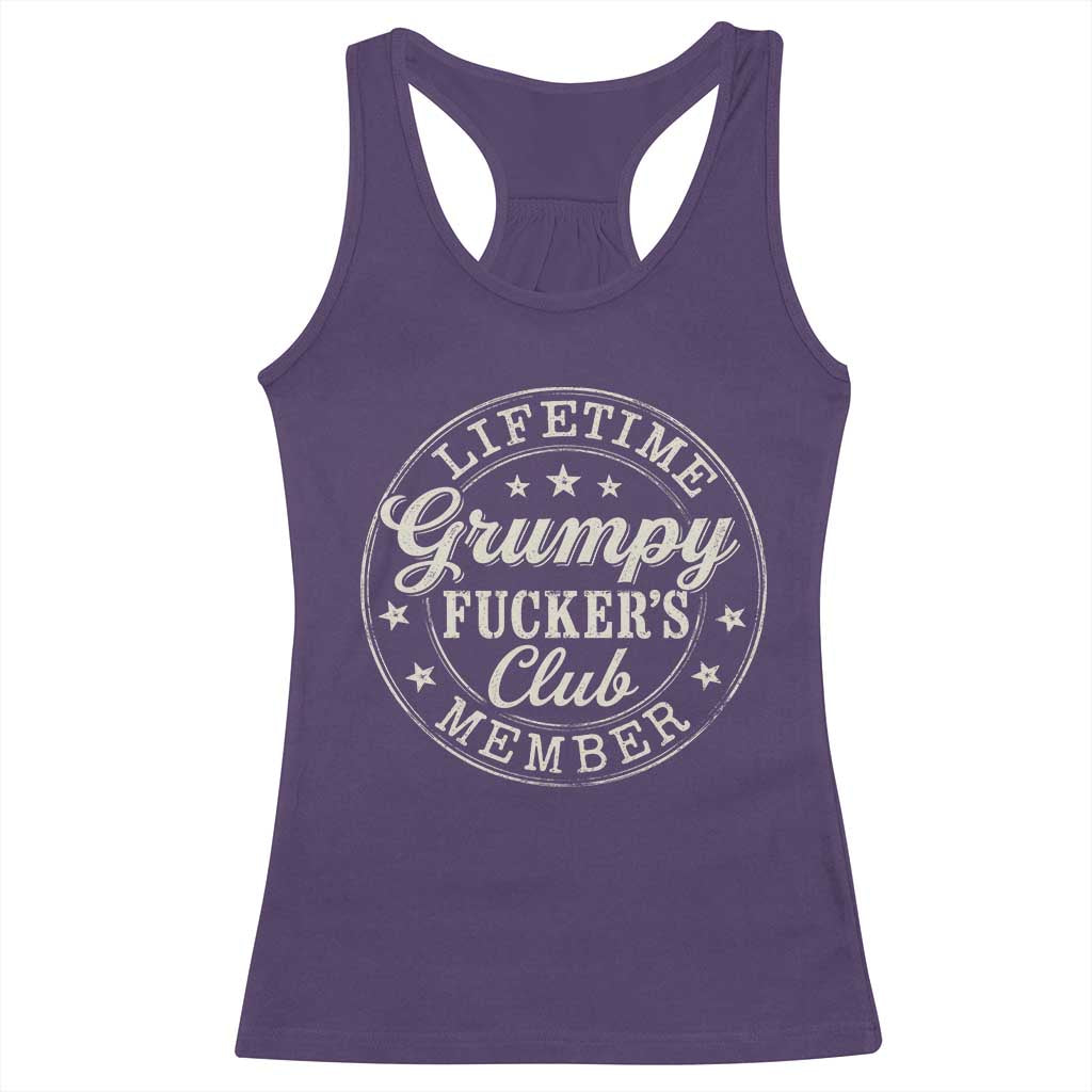 Grumpy Fucker's Club Lifetime Member Racerback Tank Top TS11 Purple Print Your Wear