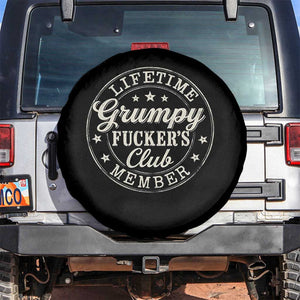 Grumpy Fucker's Club Lifetime Member Spare Tire Cover TS11 No hole Black Print Your Wear