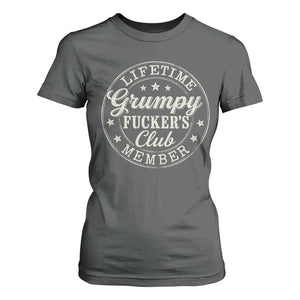 Grumpy Fucker's Club Lifetime Member T Shirt For Women TS11 Dark Heather Print Your Wear
