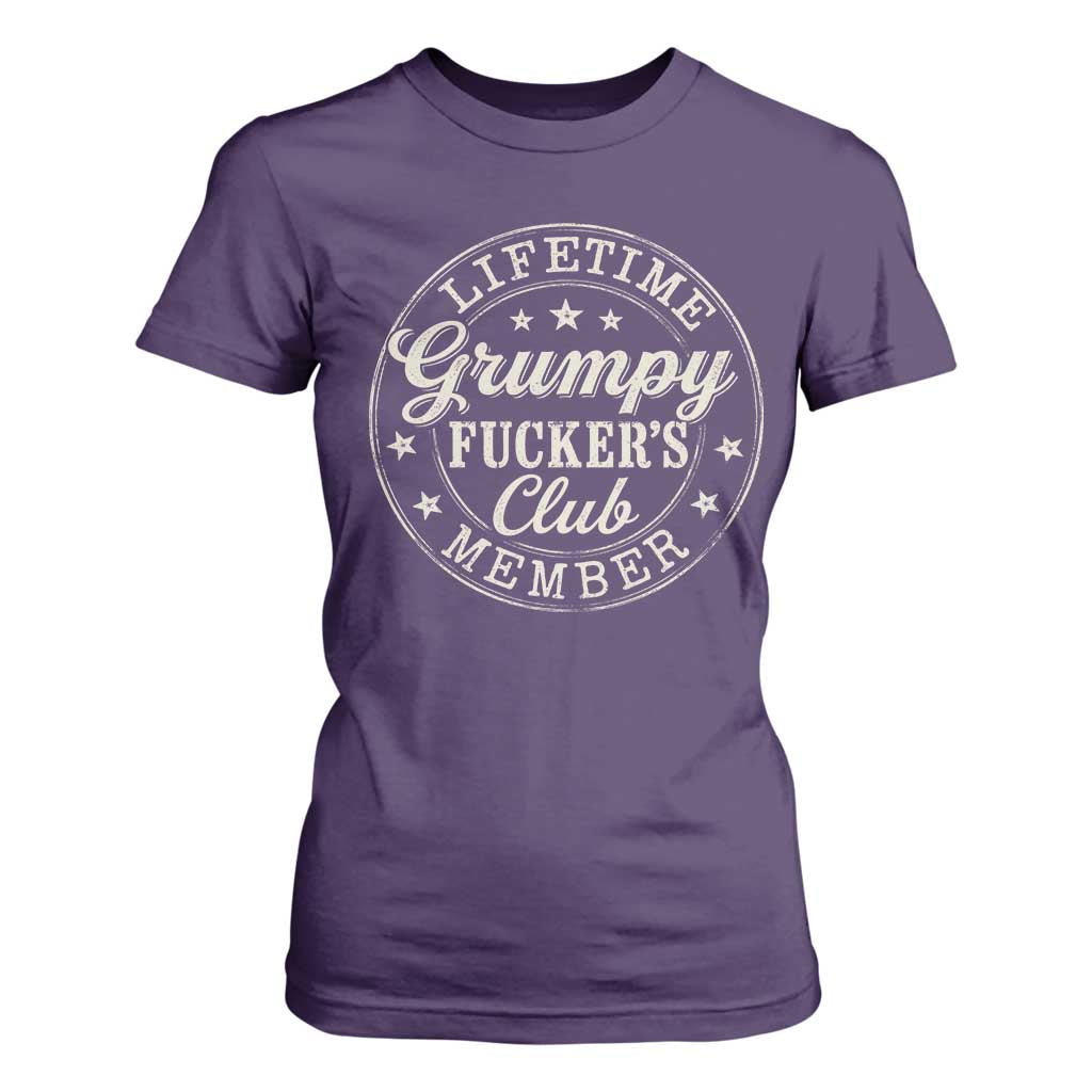 Grumpy Fucker's Club Lifetime Member T Shirt For Women TS11 Purple Print Your Wear
