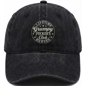 Grumpy Fucker's Club Lifetime Member Washed Cotton Baseball Cap TS11 Print Your Wear