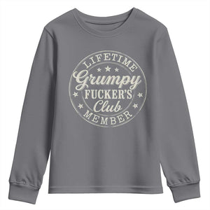Grumpy Fucker's Club Lifetime Member Youth Sweatshirt TS11 Charcoal Print Your Wear