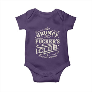 Grumpy Fucker's Club Lifetime Member Baby Onesie Funny Sarcastic TS11 Purple Print Your Wear