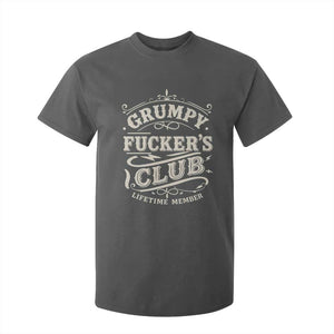 Grumpy Fucker's Club Lifetime Member T Shirt For Kid Funny Sarcastic TS11 Dark Heather Print Your Wear
