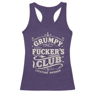 Grumpy Fucker's Club Lifetime Member Racerback Tank Top Funny Sarcastic TS11 Purple Print Your Wear