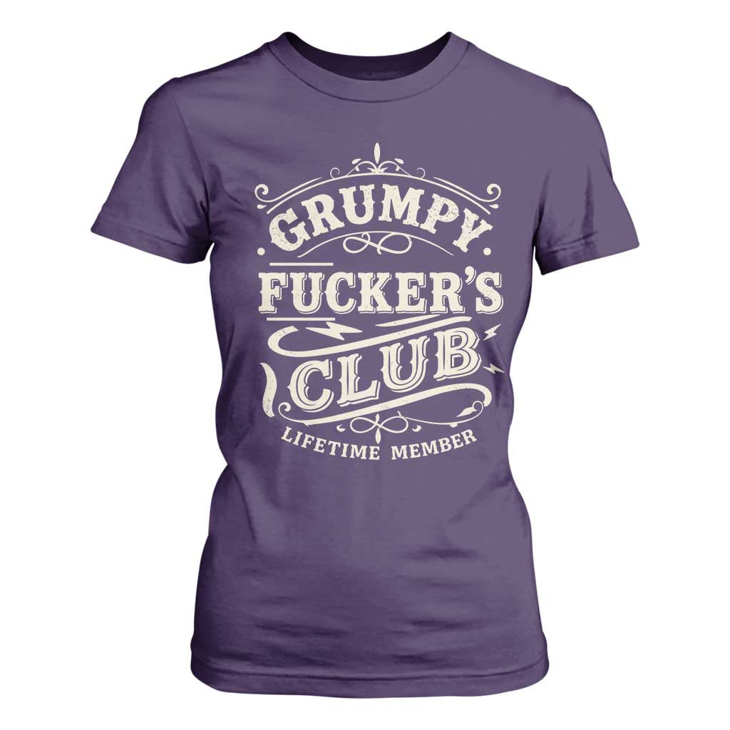 Grumpy Fucker's Club Lifetime Member T Shirt For Women Funny Sarcastic TS11 Purple Print Your Wear
