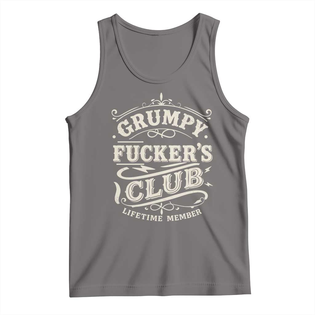 Grumpy Fucker's Club Lifetime Member Tank Top Funny Sarcastic TS11 Deep Heather Print Your Wear