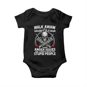 Walk Away I Am A Grumpy Old Man I Have Anger Issues Baby Onesie Funny Senior Citizen