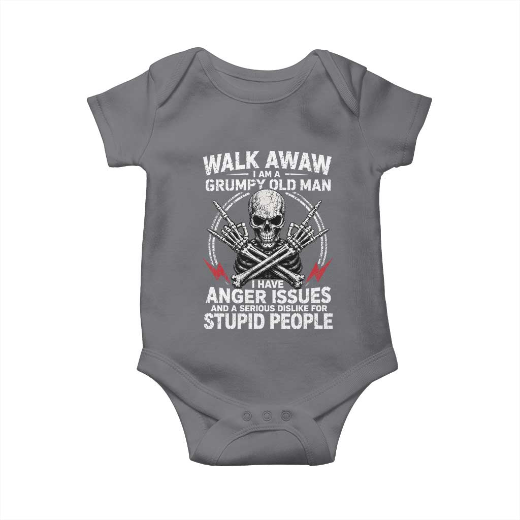 Walk Away I Am A Grumpy Old Man I Have Anger Issues Baby Onesie Funny Senior Citizen