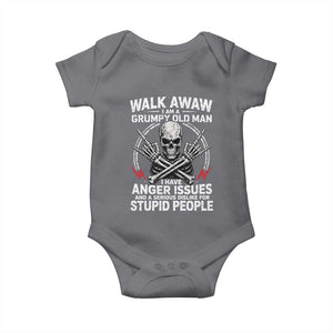 Walk Away I Am A Grumpy Old Man I Have Anger Issues Baby Onesie Funny Senior Citizen
