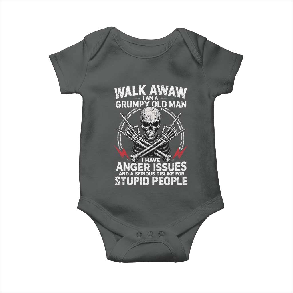 Walk Away I Am A Grumpy Old Man I Have Anger Issues Baby Onesie Funny Senior Citizen