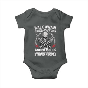 Walk Away I Am A Grumpy Old Man I Have Anger Issues Baby Onesie Funny Senior Citizen