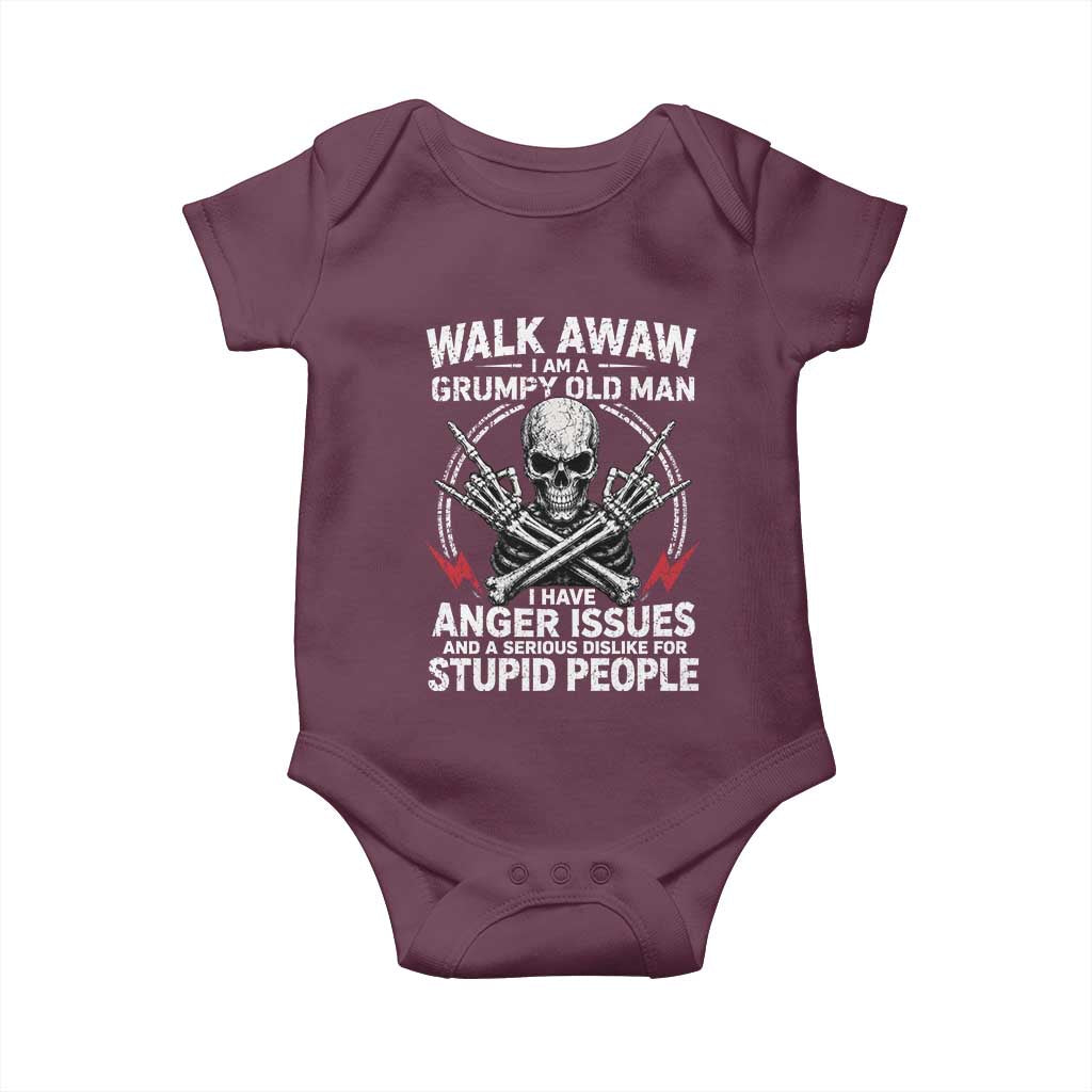 Walk Away I Am A Grumpy Old Man I Have Anger Issues Baby Onesie Funny Senior Citizen