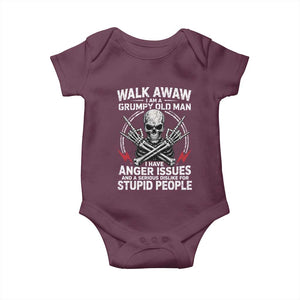 Walk Away I Am A Grumpy Old Man I Have Anger Issues Baby Onesie Funny Senior Citizen