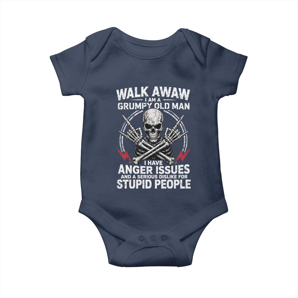 Walk Away I Am A Grumpy Old Man I Have Anger Issues Baby Onesie Funny Senior Citizen