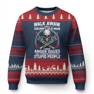 Walk Away I Am A Grumpy Old Man I Have Anger Issues Ugly Christmas Sweater Funny Senior Citizen
