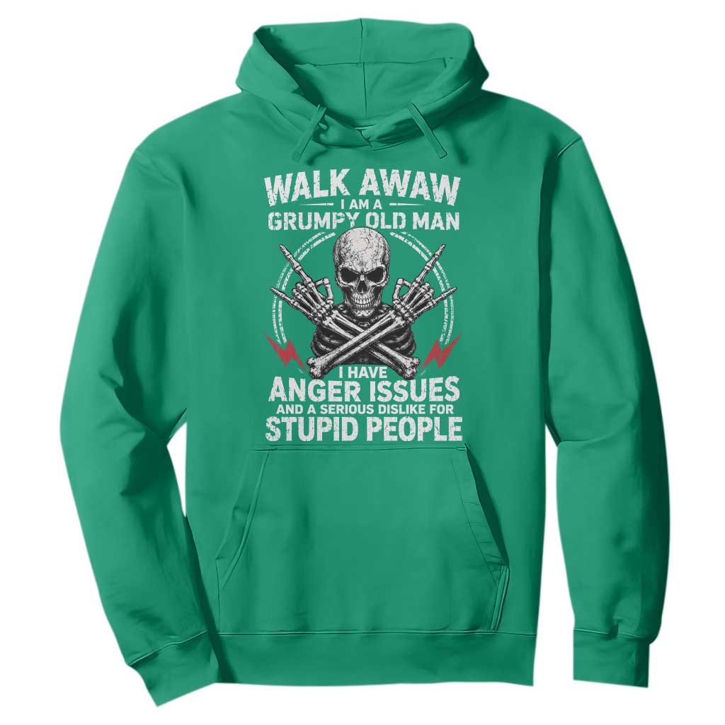 Walk Away I Am A Grumpy Old Man I Have Anger Issues Hoodie Funny Senior Citizen TS11 Irish Green Print Your Wear