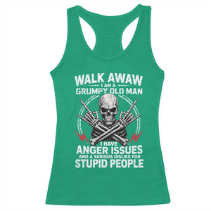 Walk Away I Am A Grumpy Old Man I Have Anger Issues Racerback Tank Top Funny Senior Citizen