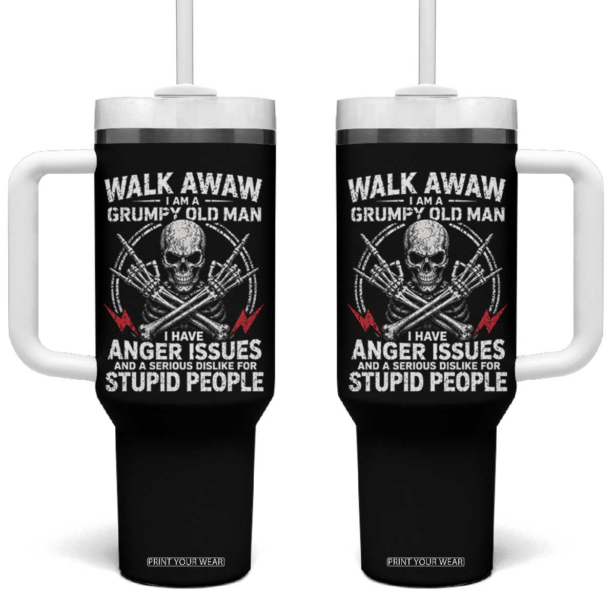 Walk Away I Am A Grumpy Old Man I Have Anger Issues Tumbler With Handle Funny Senior Citizen