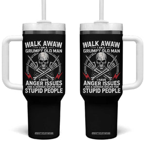 Walk Away I Am A Grumpy Old Man I Have Anger Issues Tumbler With Handle Funny Senior Citizen