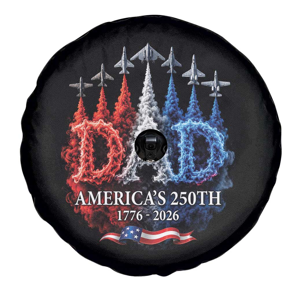 Dad USA 250th Anniversary Spare Tire Cover Jet Fighter American Flag Father's Day 4th of July TS11 Print Your Wear