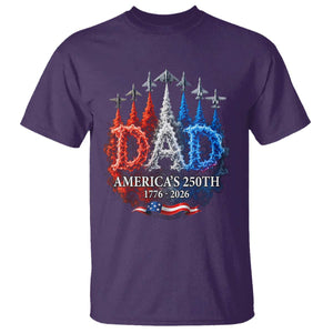 Dad USA 250th Anniversary T Shirt Jet Fighter American Flag Father's Day 4th of July TS11 Purple Print Your Wear