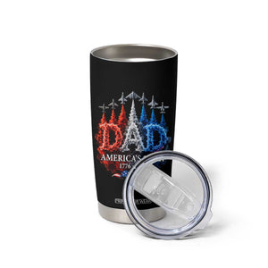 Dad USA 250th Anniversary Tumbler Cup Jet Fighter American Flag Father's Day 4th of July TS11 Print Your Wear