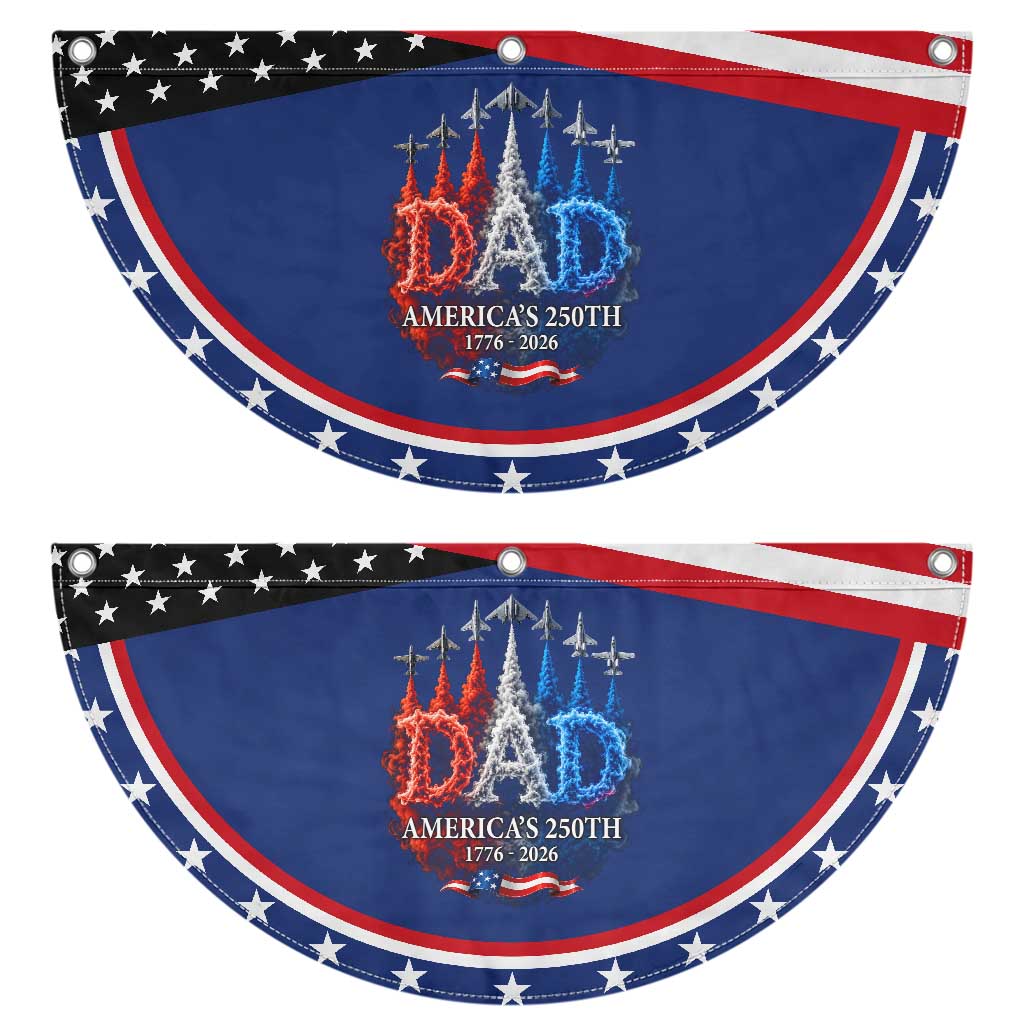 Dad USA 250th Anniversary Patriotic Fan Flag Jet Fighter American Flag Father's Day 4th of July TS11 2pcs pack Classic Navy Print Your Wear