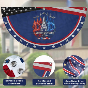 Dad USA 250th Anniversary Patriotic Fan Flag Jet Fighter American Flag Father's Day 4th of July