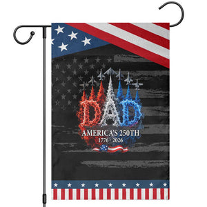 Dad USA 250th Anniversary Patriotic Garden Flag Jet Fighter American Flag Father's Day 4th of July