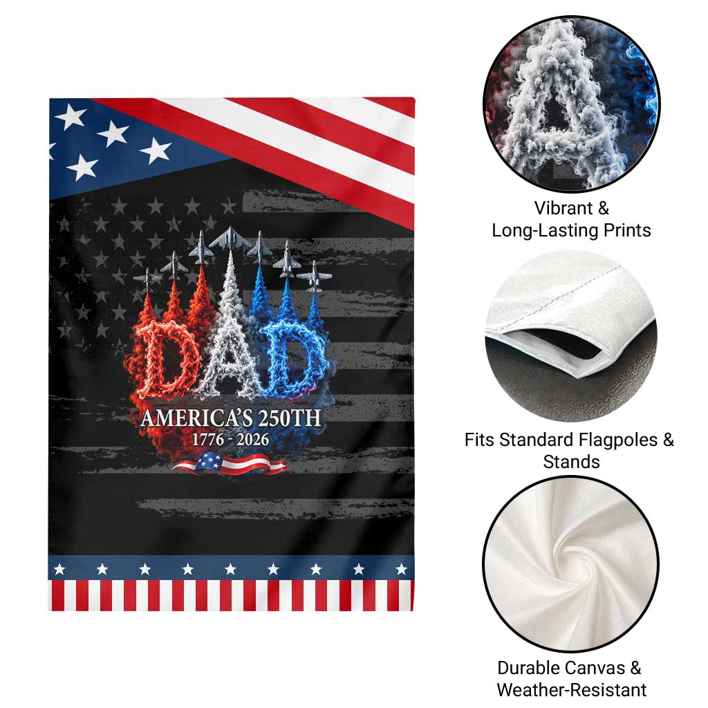 Dad USA 250th Anniversary Patriotic Garden Flag Jet Fighter American Flag Father's Day 4th of July