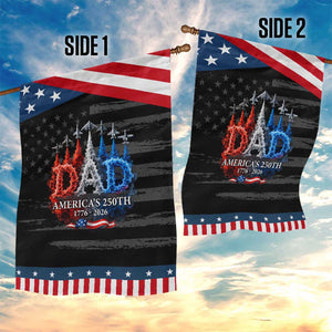 Dad USA 250th Anniversary Patriotic Garden Flag Jet Fighter American Flag Father's Day 4th of July