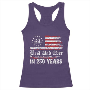 Dad USA 250th Anniversary Racerback Tank Top Best Father Ever In 250 Years Vintage American Flag TS11 Purple Print Your Wear