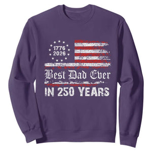 Dad USA 250th Anniversary Sweatshirt Best Father Ever In 250 Years Vintage American Flag TS11 Purple Print Your Wear