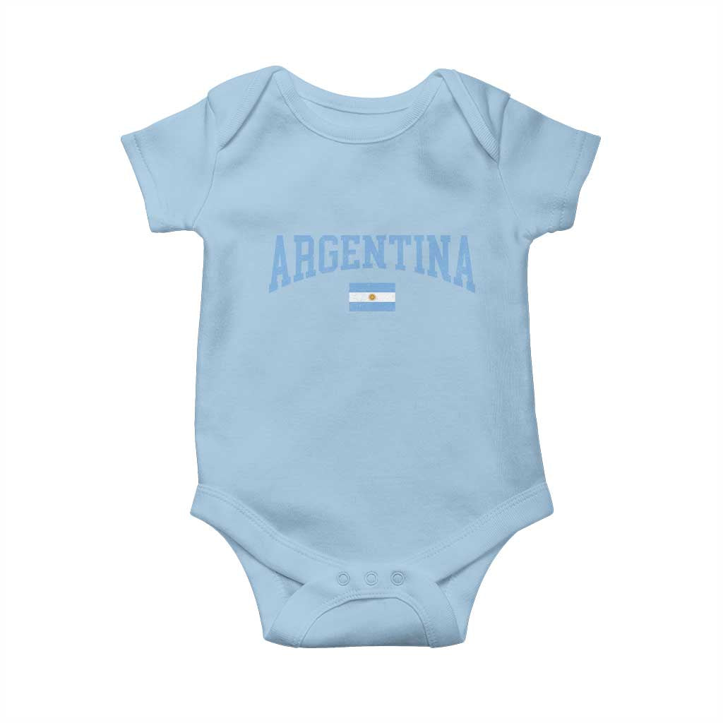Argentina Sports Throwback Design Vintage Argentinian Flag Baby Onesie TS11 Light Blue Print Your Wear