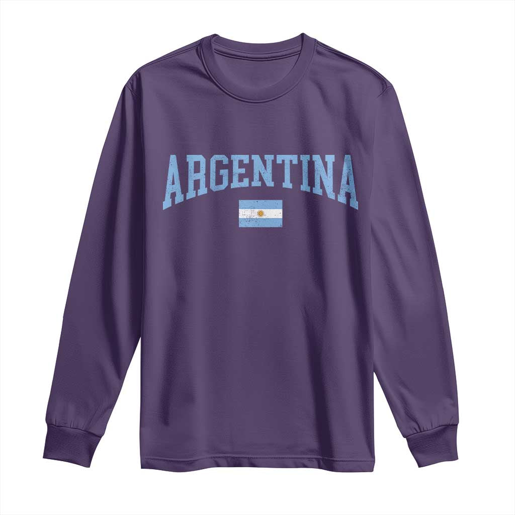 Argentina Sports Throwback Design Vintage Argentinian Flag Long Sleeve Shirt TS11 Purple Print Your Wear