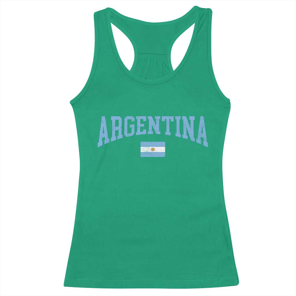 Argentina Sports Throwback Design Vintage Argentinian Flag Racerback Tank Top TS11 Irish Green Print Your Wear