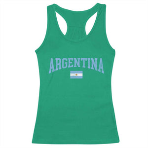 Argentina Sports Throwback Design Vintage Argentinian Flag Racerback Tank Top TS11 Irish Green Print Your Wear