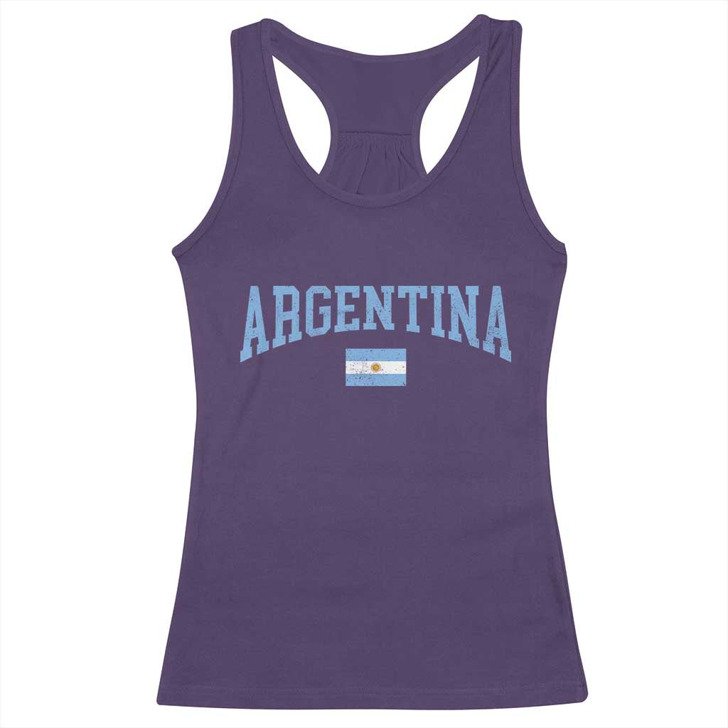 Argentina Sports Throwback Design Vintage Argentinian Flag Racerback Tank Top TS11 Purple Print Your Wear